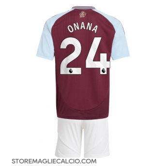 Aston Villa Amadou Onana #24 Maglia Gara Casa Repliche 2024-25 Bambino